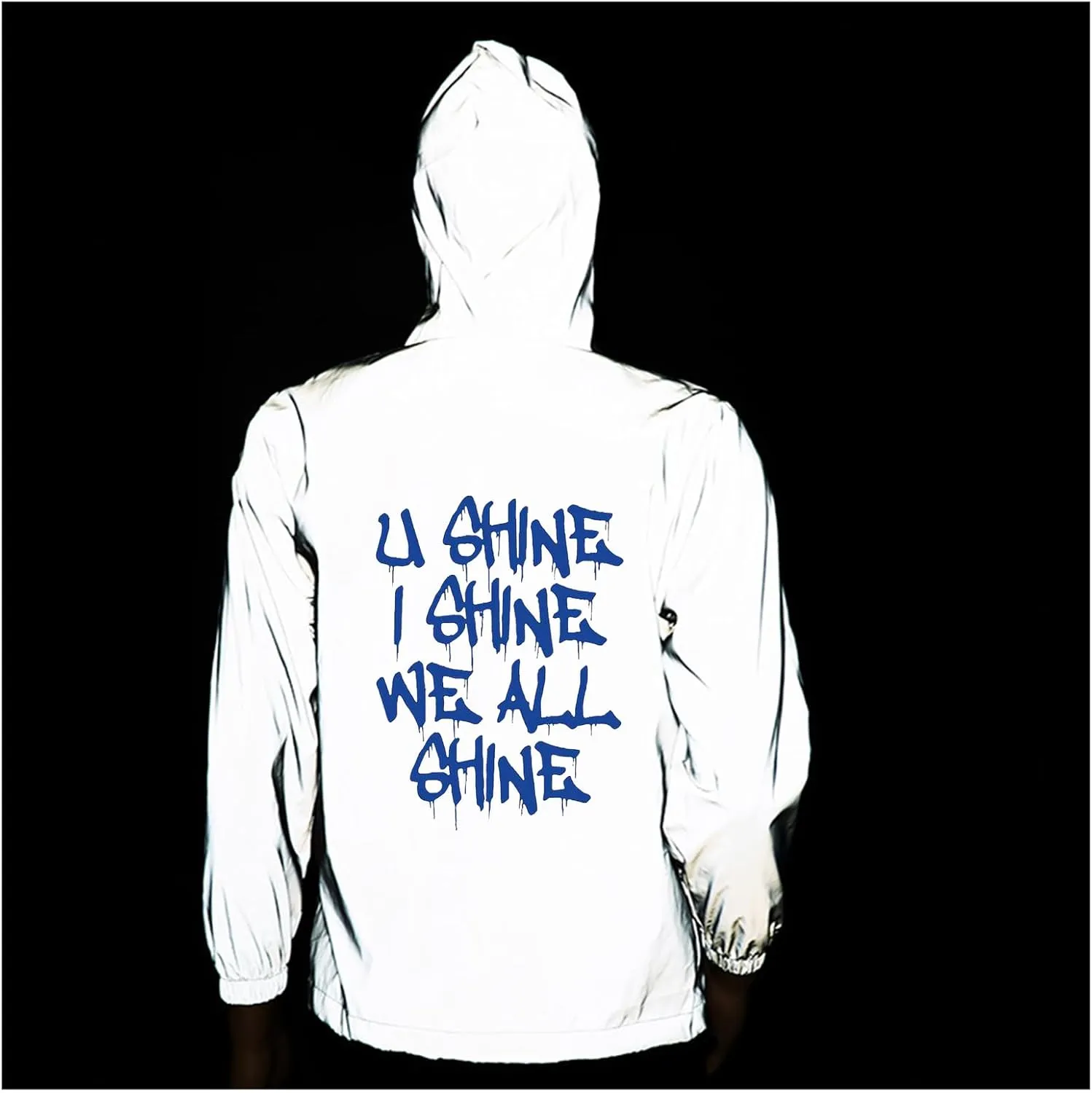 Ynw Rapper Melly Reflective Jacket Womens Mens Windbreaker Coat Hooded Super Bright Tops Clothes