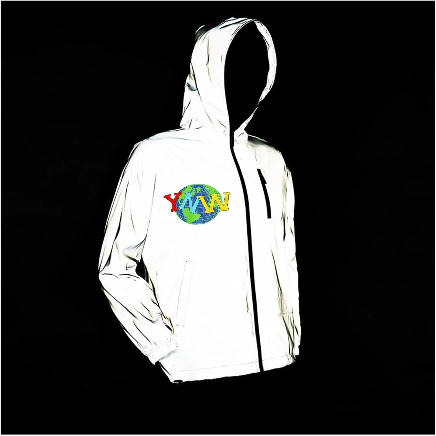 Ynw Rapper Melly Reflective Jacket Womens Mens Windbreaker Coat Hooded Super Bright Tops Clothes