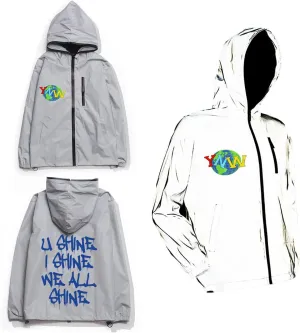 Ynw Rapper Melly Reflective Jacket Womens Mens Windbreaker Coat Hooded Super Bright Tops Clothes