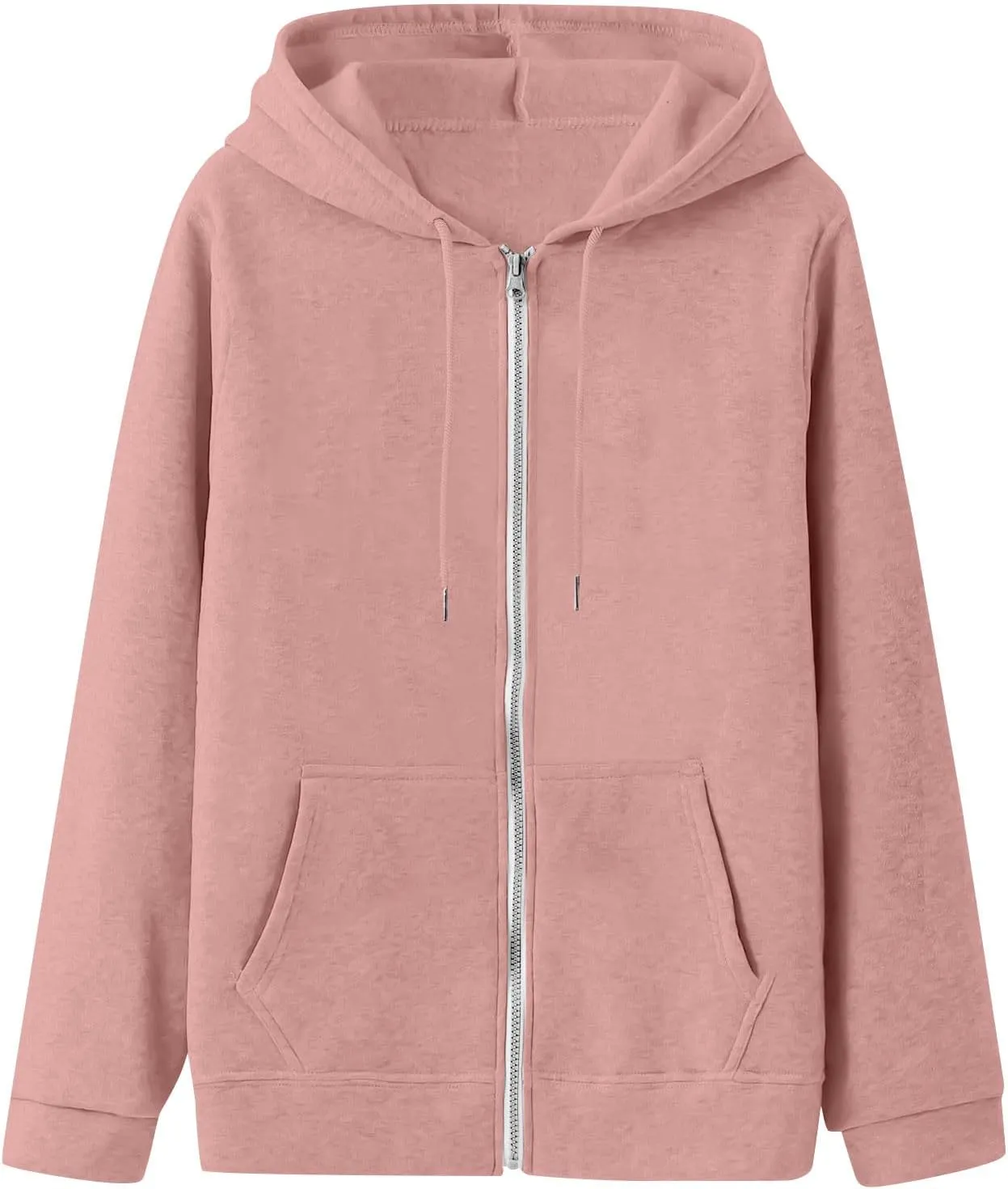Zip Up Hoodie Women Fleece Lined Long Sleeve Oversized Sweatshirt Cute Hoodies Y2K Trendy Fall Jackets with Pockets