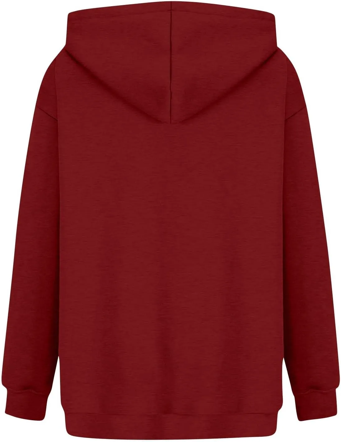 Zip Up Hoodies for Women 2024 Fall Long Sleeve Solid Color Sweatshirt Oversized Hooded Crewneck Outwear with Pockets