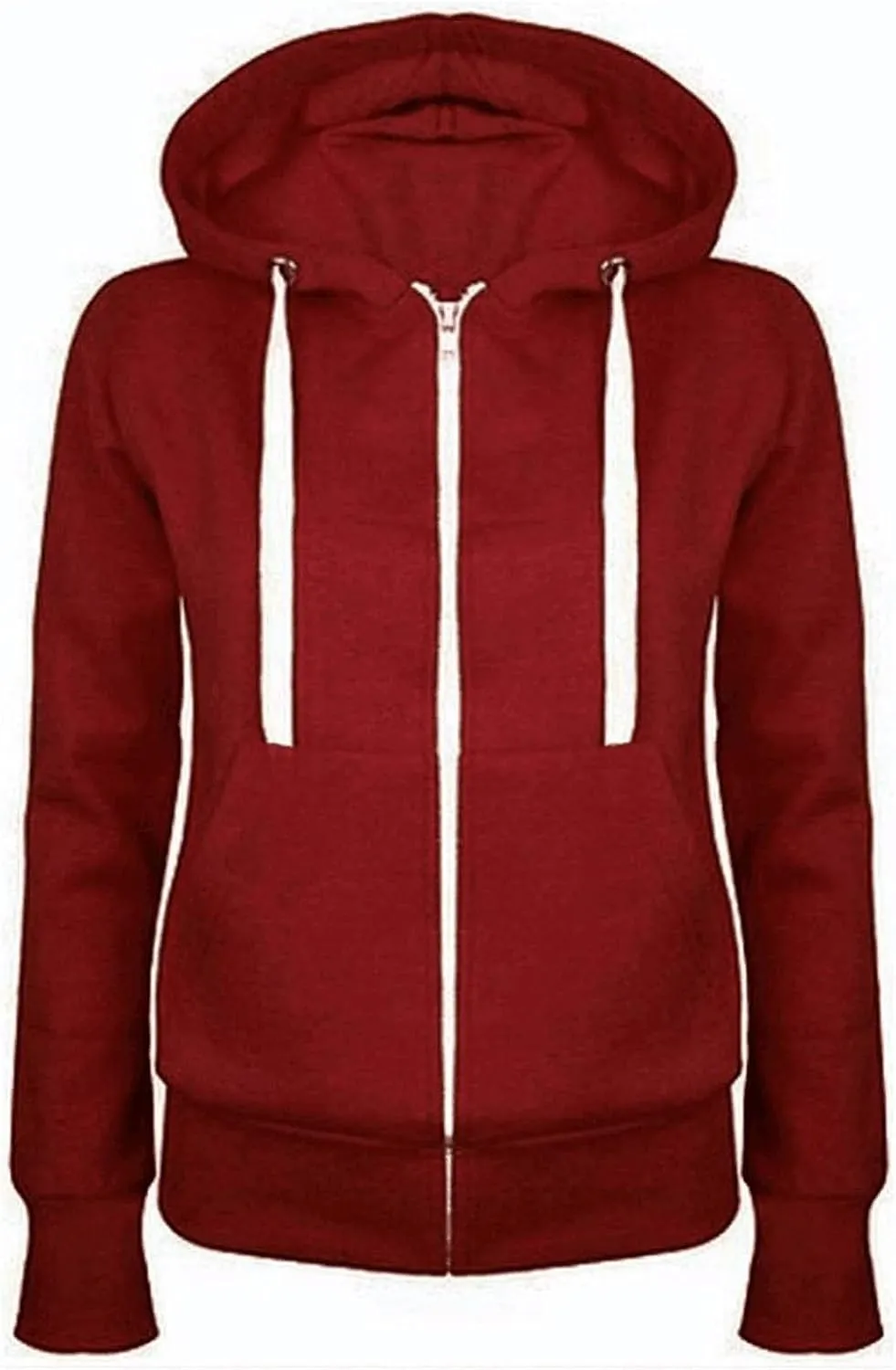 Zip Up Hoodies for Women 2024 Fall Long Sleeve Solid Color Sweatshirt Oversized Hooded Crewneck Outwear with Pockets