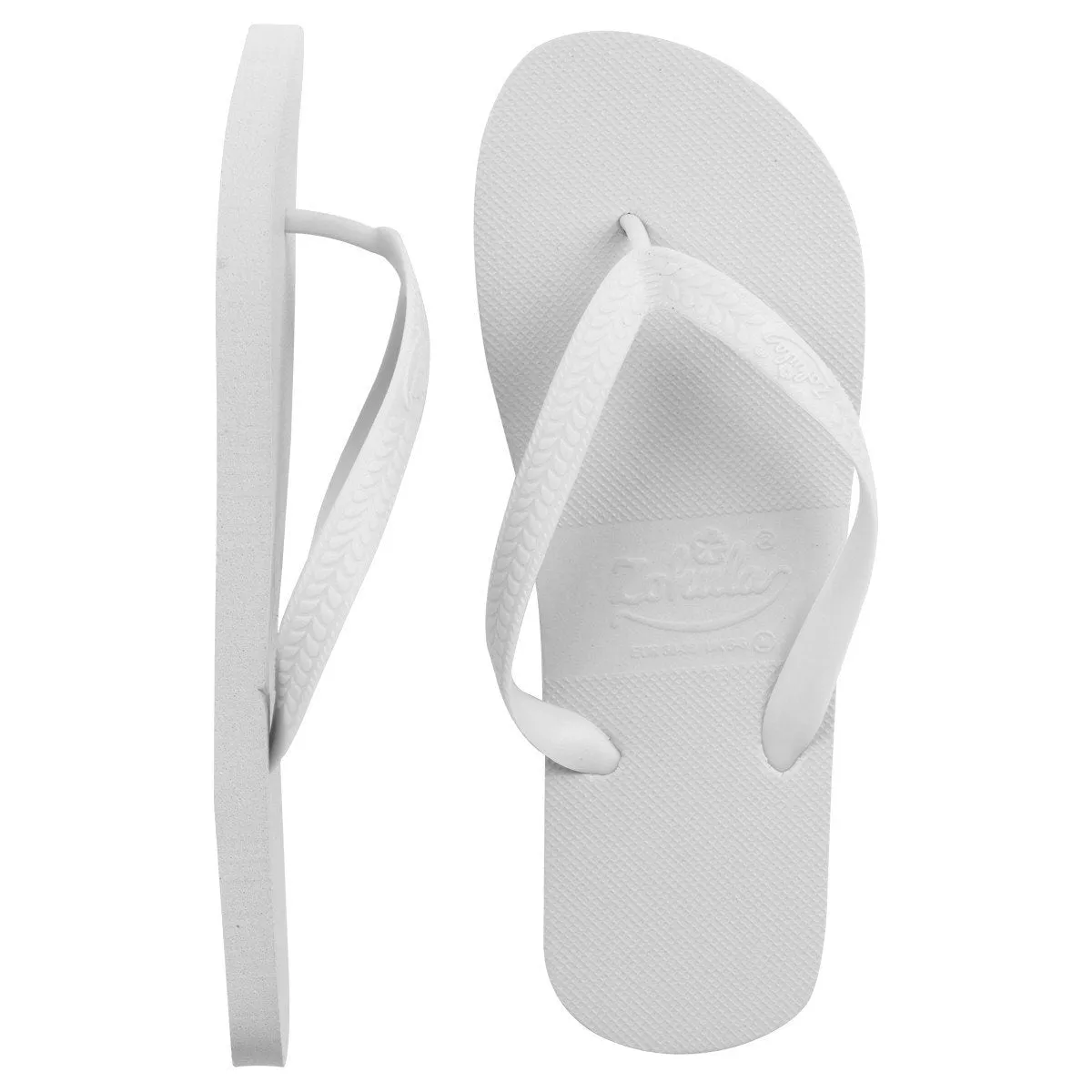 Zohula Originals White Flip Flops - With FREE Organza bags - Bulk Buy - 10-100 Pairs