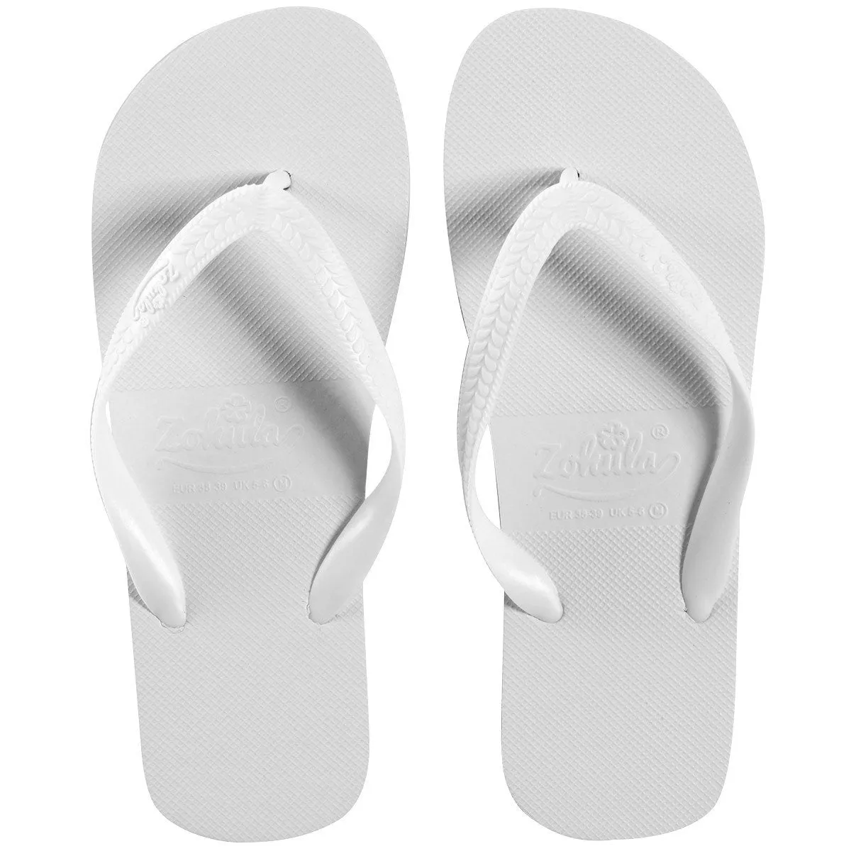 Zohula Originals White Flip Flops - With FREE Organza bags - Bulk Buy - 10-100 Pairs