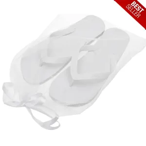 Zohula Originals White Flip Flops - With FREE Organza bags - Bulk Buy - 10-100 Pairs